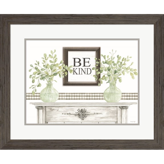 Great Art Now Be Kind Table by Cindy Jacobs, Framed Wall Art, 26W x 21.5H