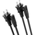 thumbnail image 1 of 2 Pack 5 ft Printer Power Cord Cable Fit for HP OfficeJet Pro, Envy, DeskJet Series Printers 2 Prong Replacement - (ETL Listed Cable), 1 of 7