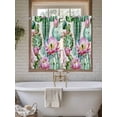 thumbnail image 7 of Kitchen Curtains 54 Inches length, Pink Succulent Window Treatment Curtain Drapes, Green Cactus Watercolor Pastoral Decorative Window Curtains for Bedroom Cafe, 52"x54", 2 Panels, 7 of 7