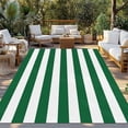 thumbnail image 3 of Outdoor Rug 3x5 ft Green White Striped Waterproof Outdoor Patio Rug Mat Non Slip Outside Area Rugs Carpet for RV,Camping,Porch,Deck,Pool,Balconybackyard,Minimalist Christmas, 3 of 9