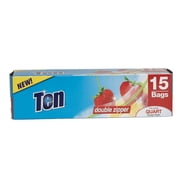 Ten Quart Size Storage Bags 15 Count Double Zipper