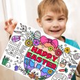 thumbnail image 1 of Easter Bunnies Eggs Chick Basket Kids Paper Placemats Holiday Decoration Supplies Disposable Doodle Paper Table Mats, 1 of 5