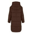 thumbnail image 5 of Niaviben Puffer Jacket Womens with Hood Women's Thickened Down Jacket Long Puffer Coat Women Jackets for Women Trendy Winter Coat for Women Shirts for Women Dressy Casual Women's Jacket Coffee L, 5 of 5