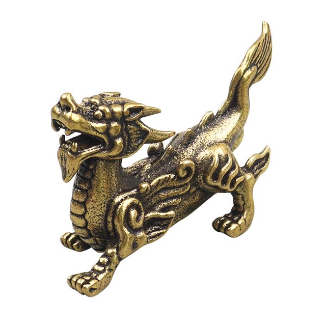 Toystoory Adorno Pixiu de cobre antiguo, decoración pequeña para el hogar, decoraciones de escritorio multifuncionales en miniatura, estantería de Decoración del hogar Masculino Toystoory HA077224-01