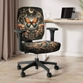thumbnail image 5 of FKELYI Office Chair Slipcover for Backrest & Cushion Seat 2 Pcs Vintage Butterfly Mushroom Moon Print Stretchable Swivel Computer Chair Cover Dustproof Armchair Protector, 5 of 7