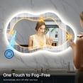 thumbnail image 6 of Irregular 36"x 20" Led Bathroom Mirror with Lights, Backlit Cloud-Shape Vanity Mirror for Wall, Dimmable 3 Colors Asymmetrical Mirror, Memory Function, 6 of 12