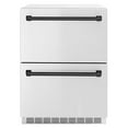 thumbnail image 2 of ZLINE Autograph Edition 24 in. Touchstone 168 Can Outdoor-Rated Dual Refrigerator Drawer with Stainless Steel Doors and Matte Black Handles (RDSOZ-ST-24-MB), 2 of 2