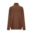 thumbnail image 5 of XFLWAM Women's Turtleneck Oversized Sweaters 2022 Fall Long Batwing Sleeve Spilt Hem Tunic Pullover Sweater Knit Tops Brown XL, 5 of 6