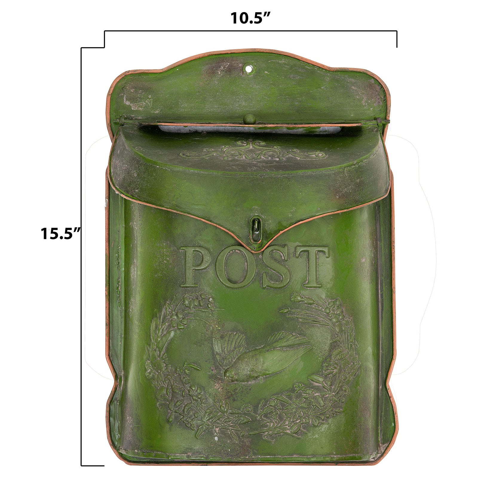 Woven Paths Navy Embossed Tin "Post" Letter Box