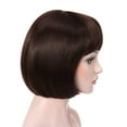 thumbnail image 2 of Onedor 10" Short Straight Hair Flapper Cosplay Costume Bob Wig (6# - Medium Chestnut Brown), 2 of 7