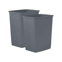 Superio Small 2.5 Gallon Plastic Trash Can, Waste Bin for Under Desk, Office, Bedroom, Bathroom- 10 Qt, (2, Dark Grey)