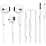 2 Pack Apple Earbuds [Apple MFi Certified] Headphones Earphones with 3.5mm Wired in Ear Headphone Plug(Built-in Microphone & Volume Control) Compatible with iPhone,iPad,iPod,PC,MP3/4,Android -White