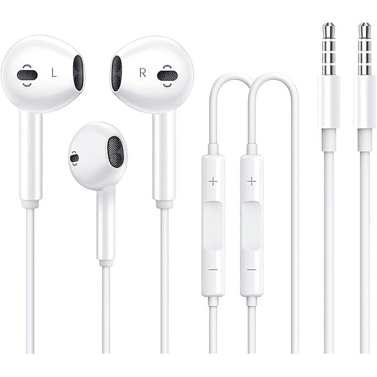 2 Pack Apple Earbuds [Apple MFi Certified] Headphones Earphones with 3.5mm Wired in Ear Headphone Plug(Built-in Microphone & Volume Control) Compatible with iPhone,iPad,iPod,PC,MP3/4,Android -White
