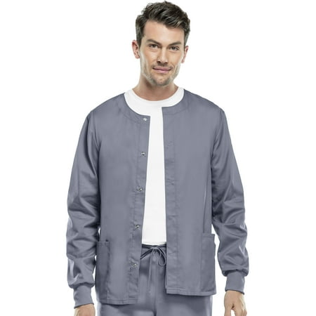 

Cherokee Workwear Flex Men & Women s Scrubs Jacket Snap Front Warm Up 34350A
