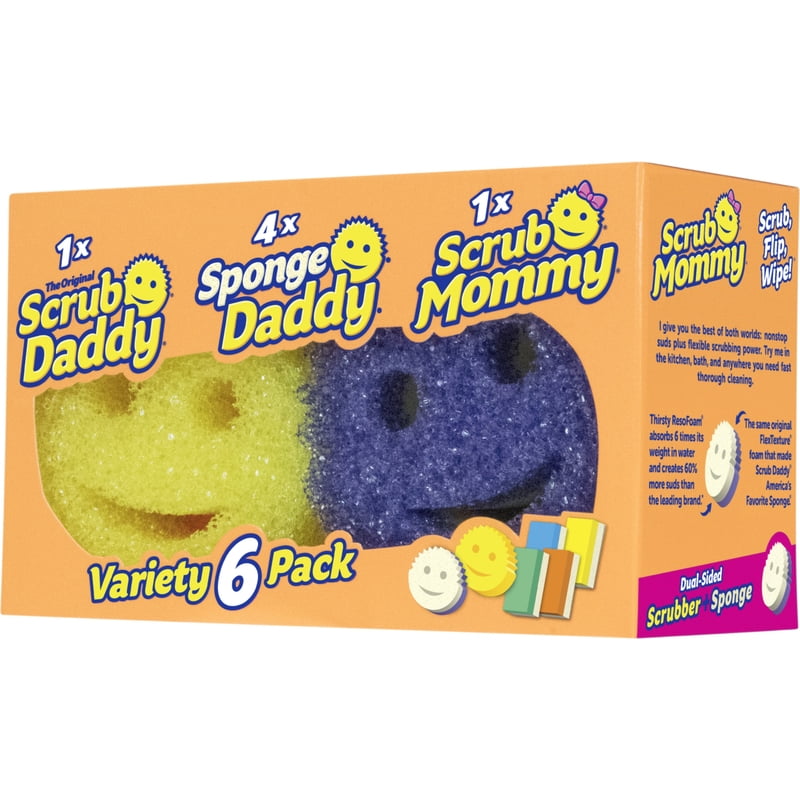 Scrub Daddy Heavy Duty Scrubber Sponge For All Purpose 6 pk Walmart
