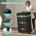 thumbnail image 3 of Noble House Arley 20" Folding Storage Cabinet, 5-Tier Plastic Organizer with Magnetic Doors and Wheels, Black, 3 of 13