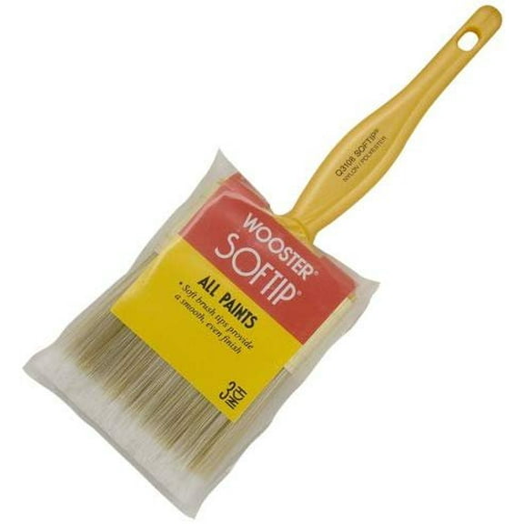 Wooster Softip Paintbrush Q3108-3 - Synthetic Bristles, Finish - 3", White