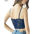 thumbnail image 4 of Spencer Womens Sexy Lace Backless Bralette Bra Vest Crochet Tank Camisole Padded Bra Crop Top Lingerie "L,Blue", 4 of 7