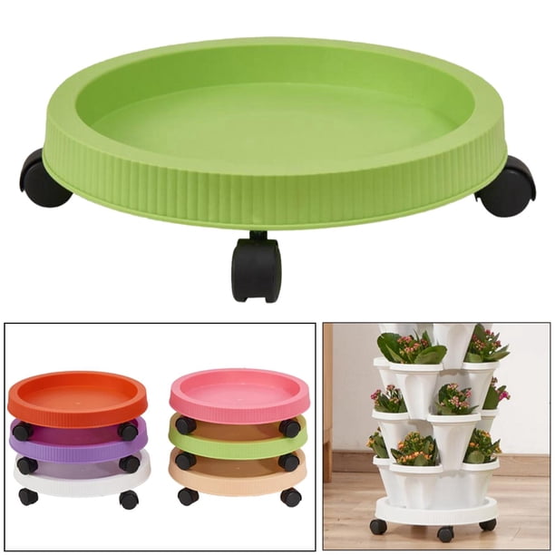 Carrito para plantas Macarena con ruedas Diámetro exterior 33 cm 13 pulgadas interior 11,42 pulgadas Verde