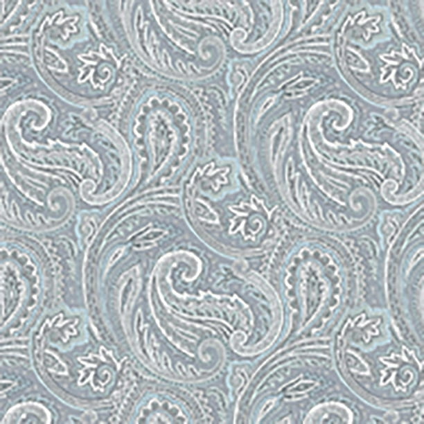 Waverly Inspirations 100 Cotton 45" Width Paisley Dew Gray Color
