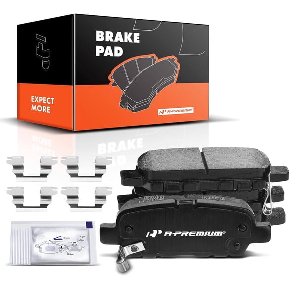 A-Premium Rear Ceramic Brake Pads Set Compatible with Infiniti, Suzuki and Nissan Models - EX35, EX37, FX35, FX37, FX45, G25, G35, G37, M35h, M35, M45, Altima, Juke, LEAF, Maxima, Murano