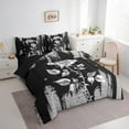 thumbnail image 2 of Romantic Rose 7 Pcs Comforter Set Full,(Not Real)Silver Sequins Printed Bed in a Bag for Women,3D Rose Bedding Set with Flat Fitted Sheet Pillowcase and Sham, 2 of 5