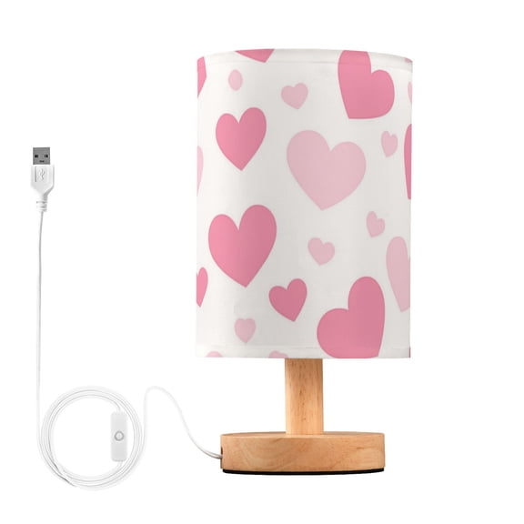 Pinkish Hearts Valentine Love Table Lamp with USB Port LED Warm Light Lamp Night Light Home Decor