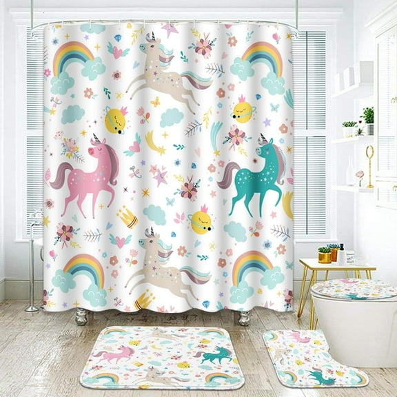 Underwater Coral Reef Bathroom Set with Shower Curtain and Rugs Accessories Ecosystem Life Tropical Shower Curtain Set Water Ocean Fish Marine Aquatic Sea Bathroom Decor 4 Pcs