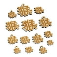 thumbnail image 1 of Chinese Character Symbol Monkey Wood Mini Charms Shapes DIY Craft Jewelry - No Hole - 30mm (6pcs), 1 of 7