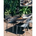 thumbnail image 3 of Navy Blue Marble Rectangle Tablecloth, Waterproof Elastic Fitted Table Covers for 4 Foot Tables, 24x50inch Decorative Tablecloths for Picnic, Camping, Indoor, Outdoor, Abstract Art Stone, 3 of 6