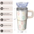 thumbnail image 3 of 20oz Insulated Handle Tumbler Stainless Steel Travel Mug Geometric Print Double Wall Leak Proof With Straw Lid, 3 of 5