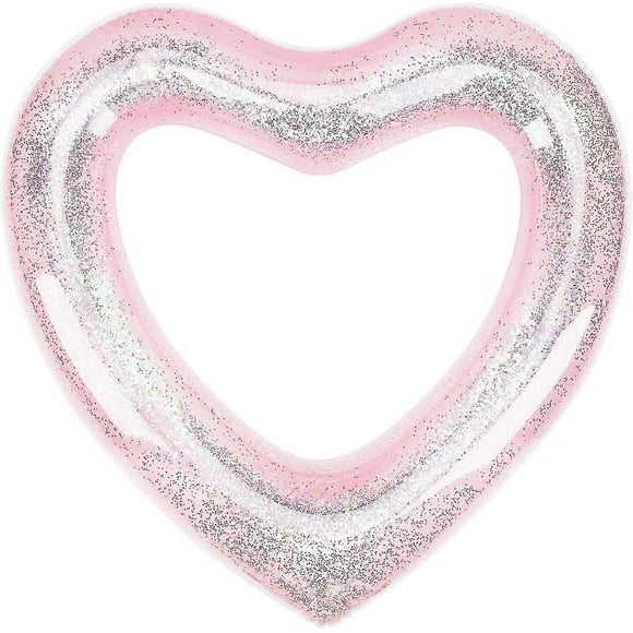 Inflatable Pool Float for Kids Adults, Clearance Heart Shaped Swim Ring 120cm Diameter Summer Swimming Tube Water Fun Beach Party Pool Toys - Pink_Perfect Gift