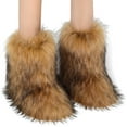 thumbnail image 1 of Botas Invierno A Media Pantorrilla Nieve Piel Sintética Peludas Mujer Punta Redonda Esponjosa Zapatos Planos Al Aire Libre, 1 of 8