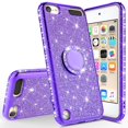 thumbnail image 3 of Compatible for Apple iPod Touch 6 Case, iPod Touch 5 Case, SOGA Cute Girl/Women Rhinestone Bumper Sparkling Glitter Bling Diamond Phone Cover with Magnetic Ring Stand - Purple, 3 of 6