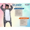 thumbnail image 5 of Zebra One Piece - Plush Adult Animal Costume Jumpsuit by FUNZIEZ! (Black/White, Medium), 5 of 7