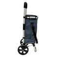 thumbnail image 3 of Foldable Shopping Cart, Grocery Bag Trolley with Wheels, Insulated and Removeable Bag, Aluminum Frame (Navy), 3 of 4