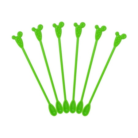 6Pcs Cafe Plastic Flamingo Cactus Tropical Disposable Coffee Stirrer Cocktail Tool Mixing Sticks Swizzle Sticks B
