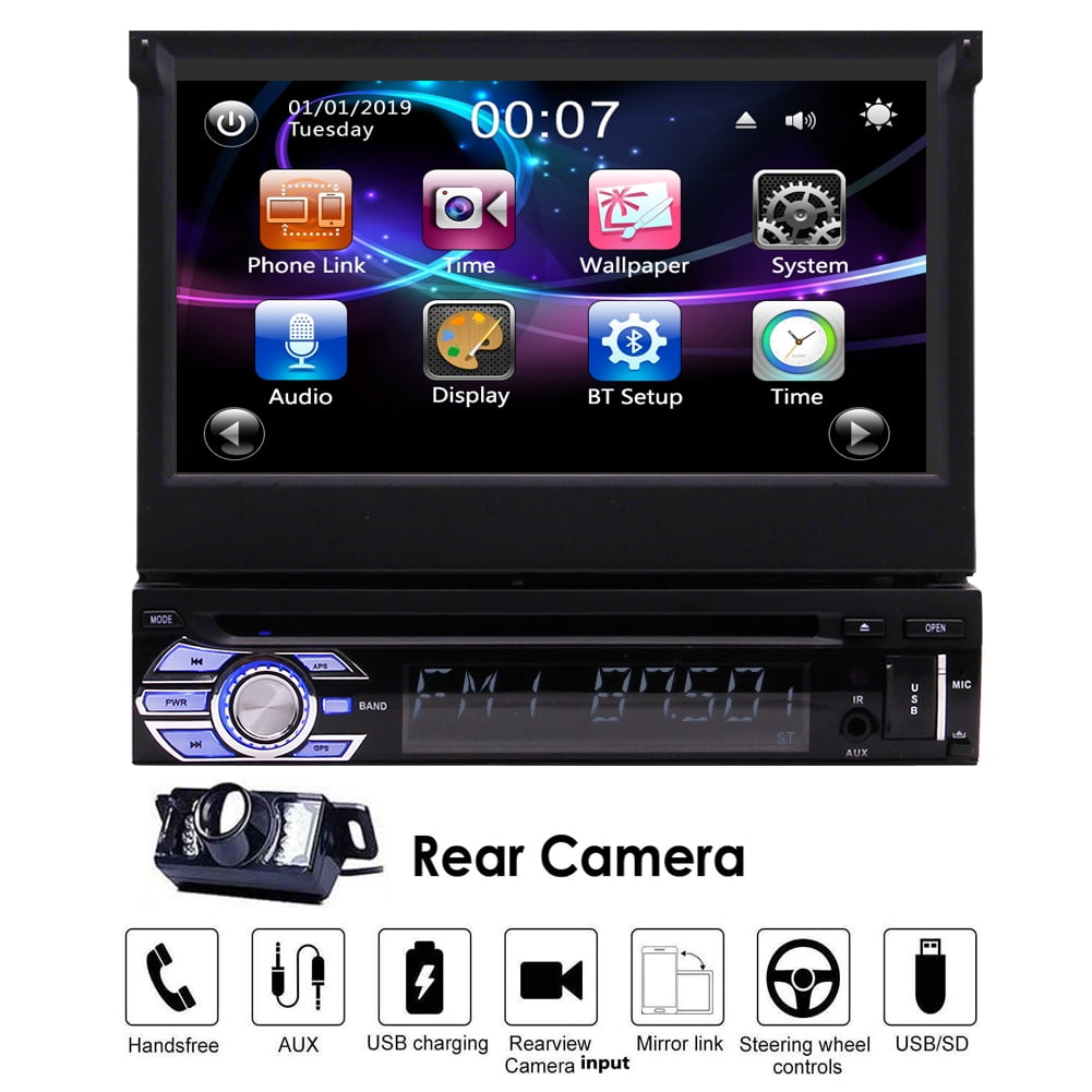 Motorized Detachable Touch Screen Multimedia Car Stereo Single Din