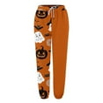 thumbnail image 5 of FADAACAI Women's Cotton Sweatpants Halloween Sweatpants Halloween Pj Pants Halloween Pajama Pants Women Wide Leg Sweatpants Workout Sweatpants WomenFall Pajamas Women Orange L, 5 of 6