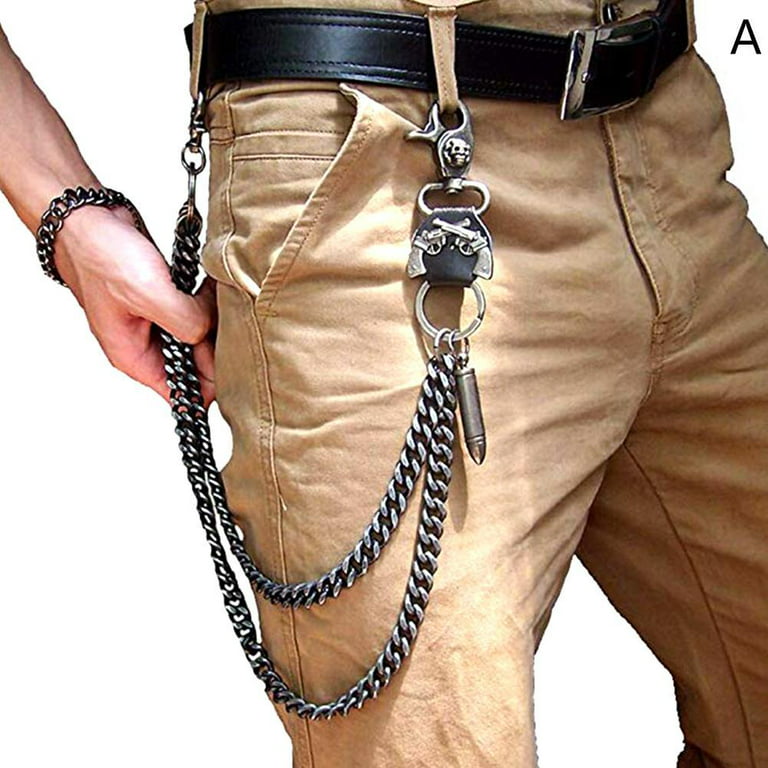 Mairbeon Pants Chain Hip-hop Punk Personality Goth Thick Gift Long  Minimalist Men Jeans Waist Wallet Chain Fashion Jewelry