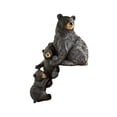 thumbnail image 1 of Escultura de resina para decoración de jardín, familia de osos negros, 14 cm, 1 of 3