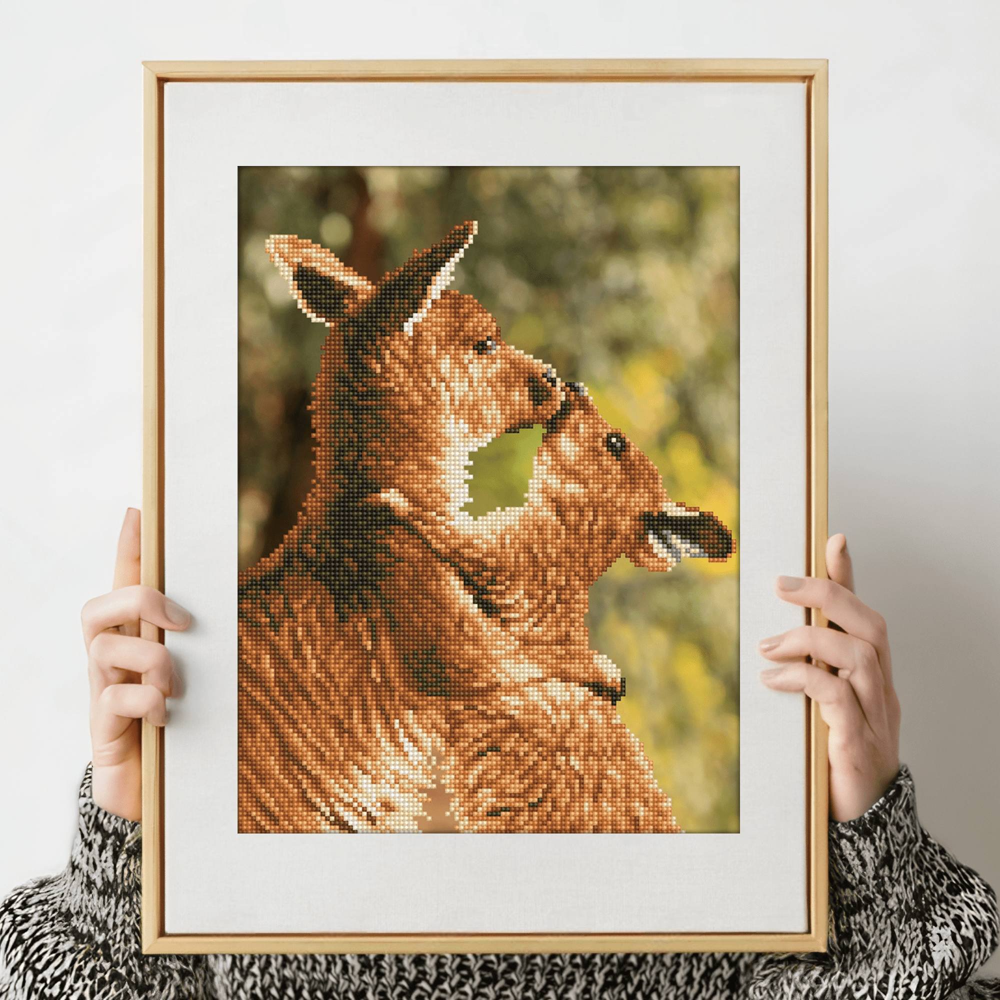 Diamond Dotz Kissing Kangas Animal Diamond Painting Kits for Adults - Diamond Art Kits a Relaxing Creative Craft Kit with Dotz Gems 16.1"x12.2"
