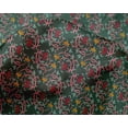 thumbnail image 4 of oneOone Silk Tabby Fabric Leaves & Floral Block Print Fabric By The Yard 42 Inch Wide, 4 of 4