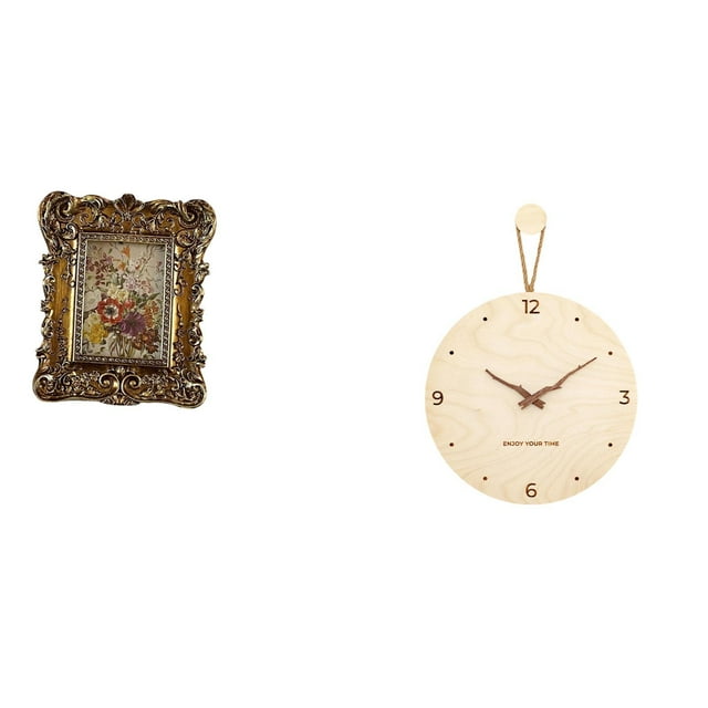 Marco de fotos,Marco de fotos retro Marco de fotos de mesa vintage,Marco de fotos adornado para colgar en la pared,decoración del hogar,Reloj de pared,Reloj de pared decorativo para sala de