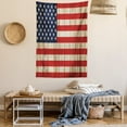 thumbnail image 2 of USA Tapestry, Fourth of July Independence Day Damaged Wooden Fence Looking Freedom Symbol, Wall Hanging for Bedroom Living Room Dorm Decor, 60W X 80L Inches, Cream Red Navy Blue, by Ambesonne, 2 of 5