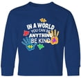thumbnail image 3 of Inktastic In a World You Can Be Anything Be Kind Autism Awareness Long Sleeve Youth T-Shirt, 3 of 5
