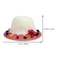 thumbnail image 5 of Kids Straw Hat Flower Tassel Straw Hat Breathable Summer Sun Hat, 5 of 5