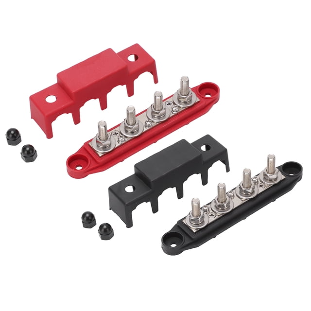 Bloc de Distribution Post, Paire Noir Rouge Bloc de Distribution d'Énergie Bloc de Jonction de Batterie Utilisation Pratique