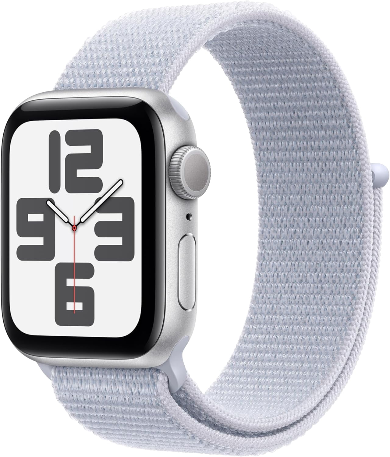 Apple Watch SE (2nd Gen) [GPS + Cellular] Smartwatch with 40mm Silver Aluminum Case with Blue Cloud Sport Loop. Fitness & Sleep Tracker, Crash Detection, Heart Rate Monitor