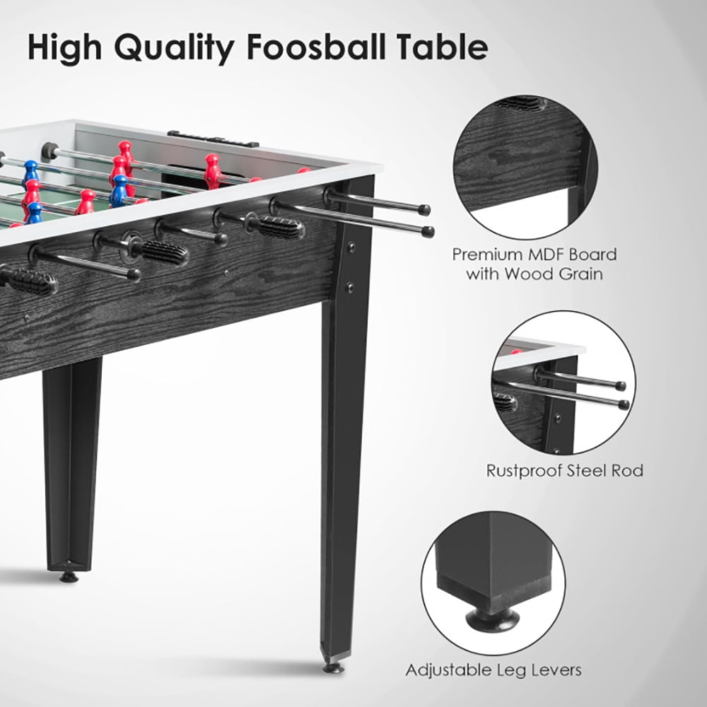Spaco 48" Competition Sized Home Recreation, Wooden Foosball Table with Durable Material & Sturdy Structure, Infinity Game Table for Indoor, Black